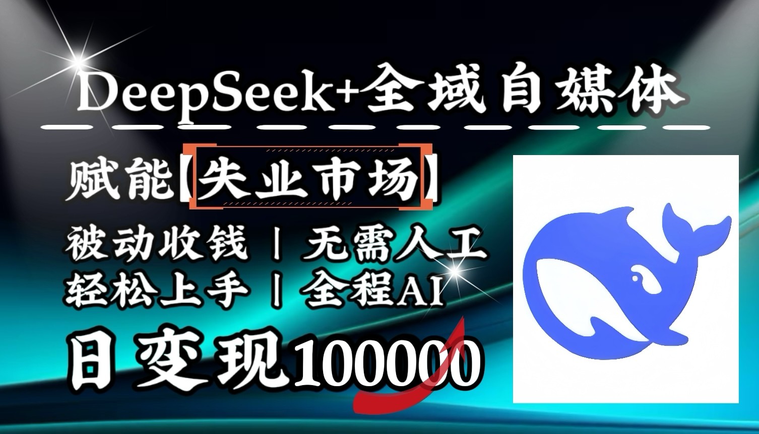 降维打击，DeepSeek+失业市场，全自动操作，结合人人刚需，单月利润轻松破100000＋网赚项目-副业赚钱-互联网创业-资源整合一卡云创-专注知识分享-源码分享