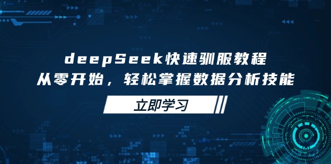 deepSeek快速驯服教程，从零开始，轻松掌握数据分析技能网赚项目-副业赚钱-互联网创业-资源整合一卡云创-专注知识分享-源码分享