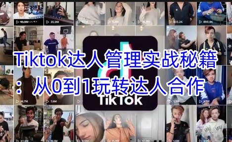 Tiktok达人管理实战秘籍：从0到1玩转达人合作网赚项目-副业赚钱-互联网创业-资源整合一卡云创-专注知识分享-源码分享