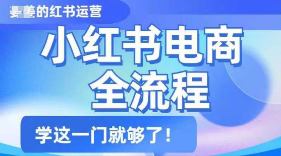 小红书电商全流程，精简易懂，从入门到精通，学这一门就够了网赚项目-副业赚钱-互联网创业-资源整合一卡云创-专注知识分享-源码分享